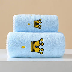 EMBROIDERED THICK CORAL FLEECE BATH TOWEL SET_CWMM2328