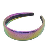 NEW PEARL AB METALLIC DARK GRID PU HEADBAND_CWAHA6336