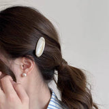 Marble Pattern Oval Resin Hair Barrettes For Women_Cwaha0753