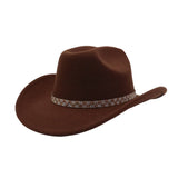 Unisex Ethnic Wool Fedora Cowboy Jazz Hat_Cwah04413