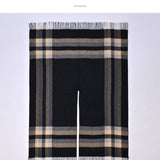TASSEL TWO TONE STRIPED PLAID CARDIGAN CAPE SHAWL_CWASC0944