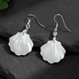 FRESH FAN SHAPED WHITE BUTTERFLY SHELL EARRINGS_CWMM4265