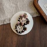 Handmade Bunny Cherry Fabric Hair Clip_Cwaha08354