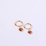FASHIONABLE HEART BIRTHSTONE EARRINGS_CWMM5350