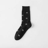 COTTON BOW PRINT CREW SOCKS_CWMS0952