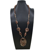 LEOPARD PRINT ACRYLIC LONG HANDMADE NECKLACE_CWMM4565