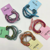 4 PIECES OF CANDY COLORED SIMPLE HAIR TIES_CWAHA1130