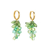 COLORFUL GRAPE FRUIT 18K GOLD PLATED EARRINGS_CWAJE5068