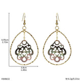 NATURAL SEA SHELL FLOWER SHAPED HOLLOW EARRINGS_CWMM4319