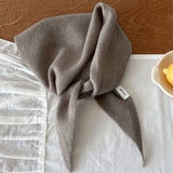 Pure Wool Knit Triangle Scarf Multi-Use_Cwov00279