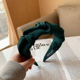 RUFFLED WIDE BRIM SOLID COLOR HEADBAND_CWAHA2838