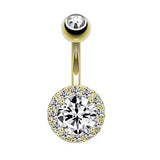 ELEGANT CZ CRYSTAL BELLY RING STAINLESS STEEL_CWMM9323