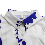 TEMPERAMENT PRINTED IRREGULAR LAPEL DRESS_CWDMD3655