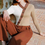 Vintage V-Neck Irregular Personality Sweater