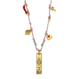 HANDMADE ZODIAC SQUARE STEEL COTTON NECKLACE_CWMM8867