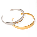 18K GOLD CONCAVE POLISHED OPEN CUFF BRACELET_CWAJE4798