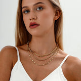 Vintage Elegant Multi-Layered Paperclip Necklace_Cwmm3688