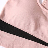 CONTRAST COLOR WIRE FREE RUNNING YOGA SPORTS BRA_CWMU0291