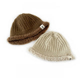 2 6 YEARS OLD PLUSH BRIM BUCKET HAT KNITTED HAT_CWAH2044
