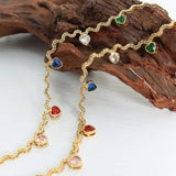 COLORED ZIRCON HEART SHAPED NECKLACE_CWAJE1082