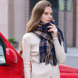 PLAID WINTER SCARF FOR WOMEN SOFT TASSEL SHAWL_CWASC0224