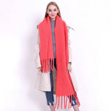 CLASSIC SOLID FRINGE SCARF THICK WARM_CWASC2340