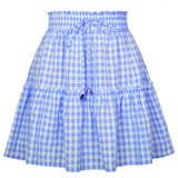 PLEATED PLAID PRINT SKIRT VINTAGE PLAID SKIRT_CWBSS0410
