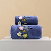 CORAL FLEECE FLOWER SQUARE TOWEL BATH TOWEL SET_CWMM2327