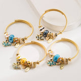 GOLD ALLOY SWAN CHARM ADJUSTABLE BRACELET_CWMM8507