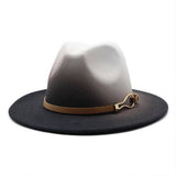 FASHION GRADIENT TWO COLOR THICK FELT HAT JAZZ HAT_CWAH0817