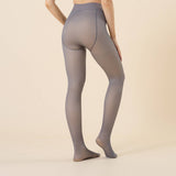 PLUS SIZE FLEECE SHEER LOOK TIGHTS GRAY NUDE_CWMM8964