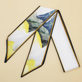 LETTER FLORAL SKINNY SCARF HAIR BOW BAG RIBBON_CWASC0070