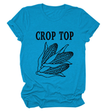 CORN LETTER PRINT TEE WOMEN S CASUAL T SHIRT_CWTTS1502