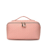 NEW WOVEN PU LEATHER LARGE CAPACITY COSMETIC BAG_CWAB4463