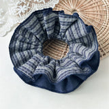 Blue Stripe Denim Scrunchie Retro Style_Cwaha07612
