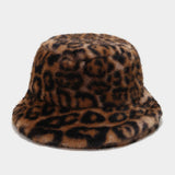 Women¡¯S Leopard Print Plush Bucket Hat Winter_Cwah04784