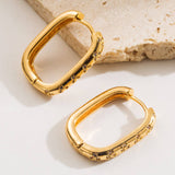 Zircon U-Shaped Hoop Earrings Gold-Plate Elegance_Cwmm8510