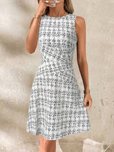 Stripe Round-Neck Sleeveless Color-Blocked Dress