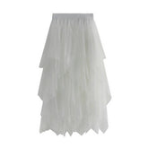 10 COLORS ELASTIC WAIST TIERED TULLE MESH SKIRT_CWBLS0396