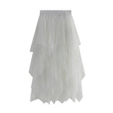 10 COLORS ELASTIC WAIST TIERED TULLE MESH SKIRT_CWBLS0396