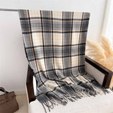 CLASSIC PLAID FRINGE SCARF WRAP FOR COLD DAYS_CWASC2754