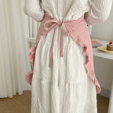 Waterproof Half-Length Cotton Lace Apron_Cwmm5826