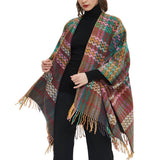 Women Fringe Knitted Poncho Cardigan Cape Shawl