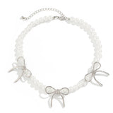 HOT SELLING BLACK BOW BEADED NECKLACE_CWAJE1171