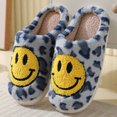 LEOPARD SMILING COTTON FUZZY SLIPPERS WOMEN_CWSHS0278