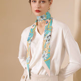 FLORAL TWILLY SCARF FOR HAIR BAG SATIN SILK_CWASC0241