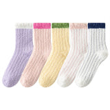 CORAL FLEECE MID TUBE HOME SOCKS_CWMS0776