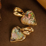 FASHIONABLE HEART ABALONE PENDANT EARRINGS_CWMM4345