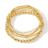 IMITATION PEARL GOLD COPPER BEAD BRACELET_CWMM3868