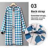 CHECKERED COTTON LONG SLEEVE KITCHEN WORK APRON _CWMM6693